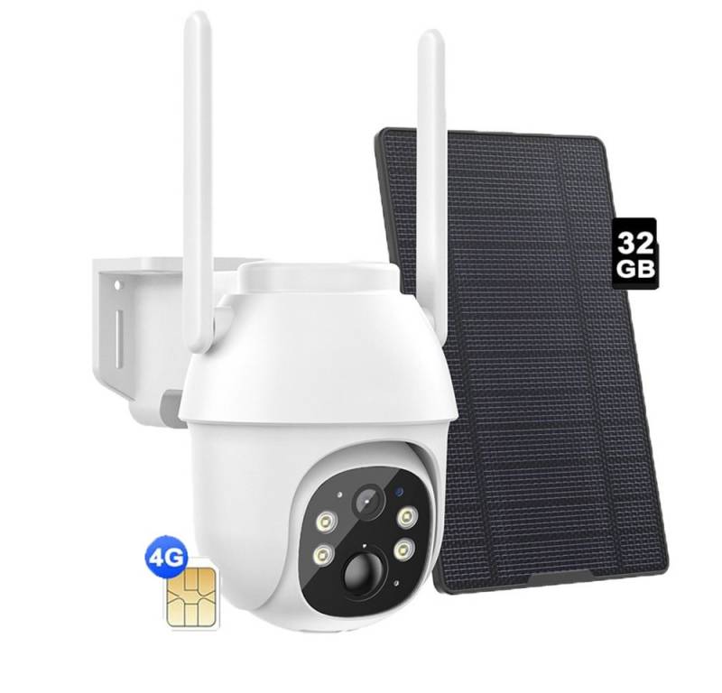 Avylet Überwachungskamera 4G LTE überwachungskamera außenbereich solar Mit SIM Karte 2K/3MP (außen/innen, 336° Drehung, 90° Neigung, IP65 Schutzstufe, Allwetter, 8400 mAh Akku, 1-tlg., Solarbetrieb, Außenüberwachun, intelligente Humanoid-Erkennung, KI) von Avylet