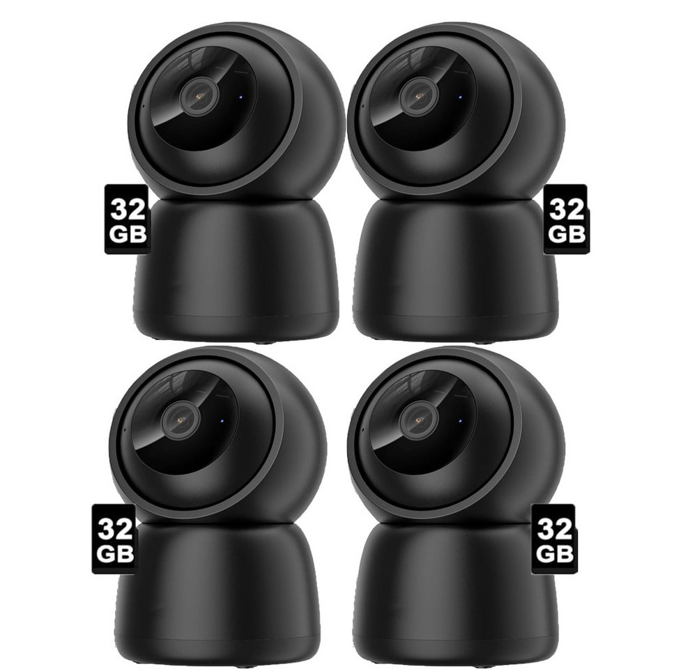 Avylet Überwachungskamera 5MP Überwachungskamera Innen mit Nachtsicht, Bewegungserkennung (Innen, Katzen Hunde Kamera, Babyphone mit Kamera, iOS-kompatibel, Android-kompatibel, Temperaturbeständig, 4-tlg., 2,4GHz WiFi, 5GHz WiFi, 360° Panorama, 55° Neigungswinkel, 104° Weitwinkelobjektiv) von Avylet