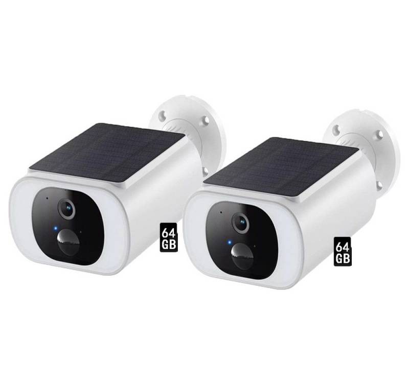 Avylet Überwachungskamera Überwachungskamera Aussen Akku Solar 2K mit WLAN und PIR Sensor (Aussen Außenbereich, 2-tlg) von Avylet