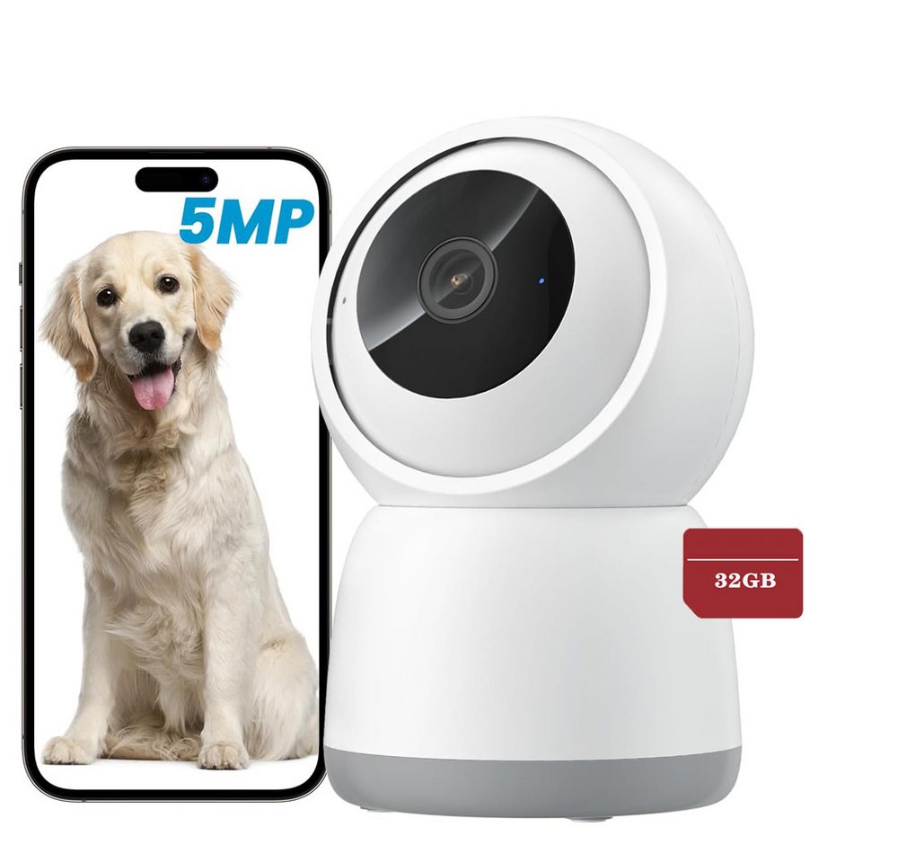 Avylet Überwachungskamera Weiß Überwachungskamera Innen 5MP, 15m Nachtsicht, WLAN, 360° PTZ (Innen, Katzen Hunde Kamera, Babyphone mit Kamera, Echtzeit-Erkennung, Haustieraktivitäten, Babyweinen, Alarmierung, 55° Neigungswinkel, 104° Weitwinkelobjektiv, 360° Panorama, Tag-Nacht-Umschaltung, H.265-Kompression) Avylet Überwachungskamera Weiß Überwachungskamera Innen 5MP, 15m Nachtsicht, WLAN, 360° PTZ (Innen, Katzen Hunde Kamera, Babyphone mit Kamera, Echtzeit-Erkennung, Haustieraktivitäten, Babyweinen, Alarmierung, 55° Neigungswinkel, 104° Weitwinkelobjektiv, 360° Panorama, Tag-Nacht-Umschaltung, H.265-Kompression) von Avylet