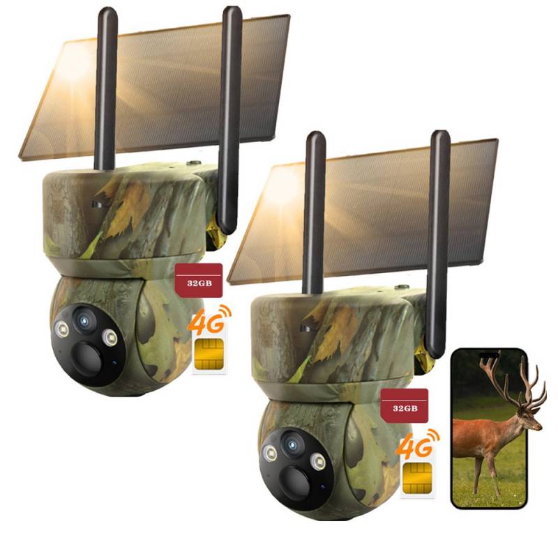 Avylet Wildkamera 4G LTE Wildkamera Solar 2K Live Übertragung Wildkamera (Perfekt für Bereiche außerhalb der Wifi-Reichweite oder abgelegene Orte: Bauernhöfe, Baustellen, Einfahrten, Docks, Weiden, Ställe, Lagerhäuser, Wohnmobile., mit Handyübertragung App 336° Schwenk 90° Neigung Wildtierkamera, 2-tlg., Kein WLAN mit Nachtsicht Bewegungsmelder IP65 Wasserdicht, mit Farbnachtsicht PIR-Erkennung 2-Weg-Audio Jagdkamera) Avylet Wildkamera 4G LTE Wildkamera Solar 2K Live Übertragung Wildkamera (Perfekt für Bereiche außerhalb der Wifi-Reichweite oder abgelegene Orte: Bauernhöfe, Baustellen, Einfahrten, Docks, Weiden, Ställe, Lagerhäuser, Wohnmobile., mit Handyübertragung App 336° Schwenk 90° Neigung Wildtierkamera, 2-tlg., Kein WLAN mit Nachtsicht Bewegungsmelder IP65 Wasserdicht, mit Farbnachtsicht PIR-Erkennung 2-Weg-Audio Jagdkamera) von Avylet