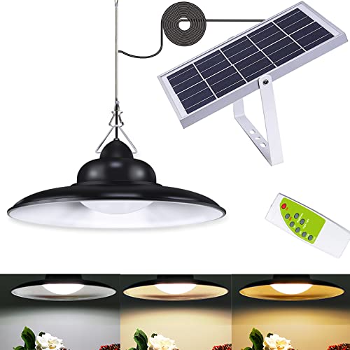 Awanber Solar Hängelampen für Außen Innen, 3 Farbtemperaturen Solar Pendelleuchten mit Fernbedienung Automatische Ein/Aus Solarlampen Hängeleuchten für Camping Balkon Patio Yard Garten Pavillon von Awanber