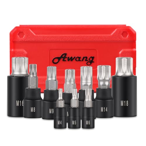 Awang Vielzahn satz vielzahn nuss Set 10tlg,M4 M5 M6 M8 M9 M10 M12 M14 M16 M18 Bit Set,S2 Legierungsstahl stecknuss bitsatz Awang Vielzahn satz vielzahn nuss Set 10tlg,M4 M5 M6 M8 M9 M10 M12 M14 M16 M18 Bit Set,S2 Legierungsstahl stecknuss bitsatz von Awang