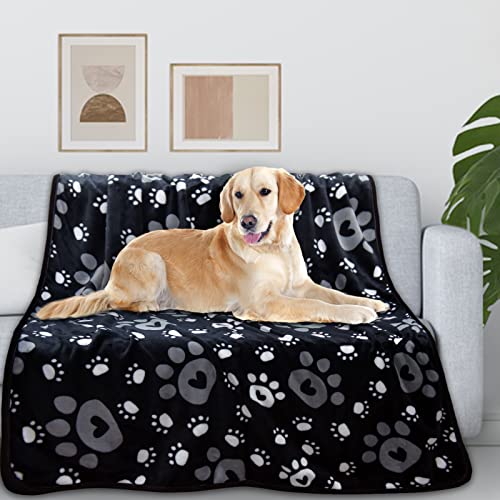 Awaytail Decke für Große Hunde Hundedecke Haustier Decken Auto Rückbank Sofa Bettdecke Waschbar Weiches und Warmes Vlies Katzendecken Pfotenabdruck,150x200cm von Awaytail