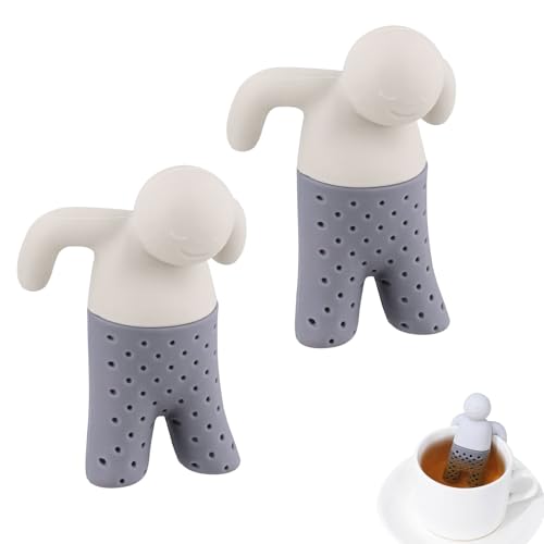 Aweisile Teemännchen 2 Stück - Silikon-Teesieb Figur Tee-Ei für Losen Tee - Cute Kreative Silikon-Tee-Ei Aweisile Teemännchen 2 Stück - Silikon-Teesieb Figur Tee-Ei für Losen Tee - Cute Kreative Silikon-Tee-Ei von Aweisile