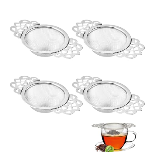 Aweisile Teesieb für Losen Tee 4 Stück Teefilter Edelstahl mit Breiter Doppelgriff Spitzen-Doppelgriff-Sieb Teefilter für losen Tee Fine Mesh Tea Sieb Tee Teesieb für Losen Tee Saft Kaffee Filter Aweisile Teesieb für Losen Tee 4 Stück Teefilter Edelstahl mit Breiter Doppelgriff Spitzen-Doppelgriff-Sieb Teefilter für losen Tee Fine Mesh Tea Sieb Tee Teesieb für Losen Tee Saft Kaffee Filter von Aweisile