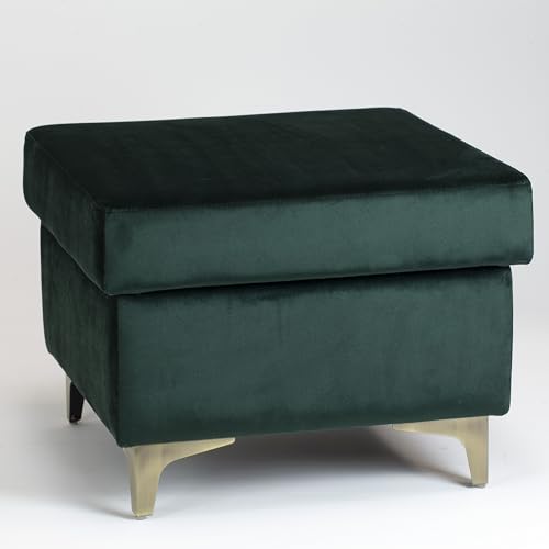 Awek.eu Sitzpouf Quadratischer Samt Sitzhocker Cambridge – Polsterhocker – Eleganter Hocker aus Velours für Wohnzimmer, Schlafzimmer, Flur – Stilvoll & Bequem von Awek.eu