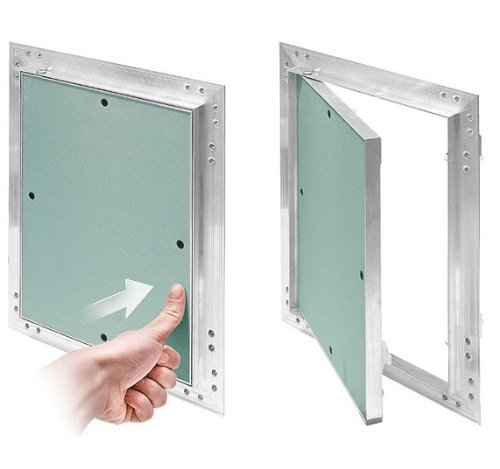 Revisionsklappe GK-Einlage 400 x 600 mm Gipskarton 12,5 mm KRAL13 Revisionstür Revision Wartungstür 40 x 60 cm Wartung Reinigungsklappe Wartungsöffnung mit Aluminium-Rahmen Feuchtraumgeeignet grün Trockenbau von Awenta
