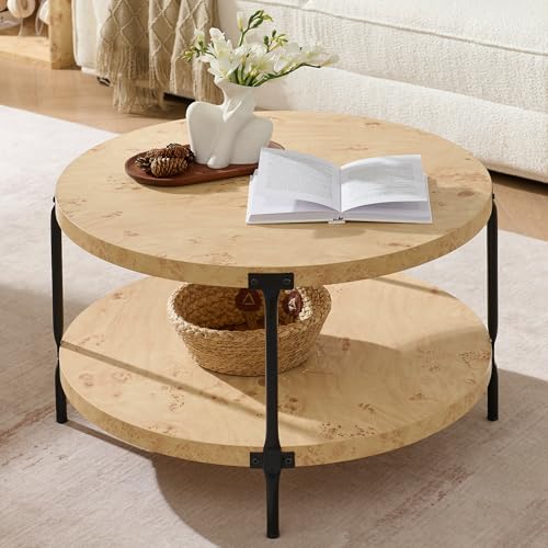 Awescuti Runder Couchtisch aus Boho-Holz – 74 cm großes Bauernhaus, natürliches Holz, 2-stöckig, Couchtisch, Wohnzimmermöbel, 73,9 cm D x 46,5 cm H, Wurzelholz Awescuti Runder Couchtisch aus Boho-Holz – 74 cm großes Bauernhaus, natürliches Holz, 2-stöckig, Couchtisch, Wohnzimmermöbel, 73,9 cm D x 46,5 cm H, Wurzelholz von Awescuti