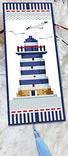 Awesocrafts Kreuzstich-Lesezeichen-Set, Leuchtturm einfache Muster, Kreuzstich-Stickerei, gezählte Lesezeichen-Sets von Awesocrafts