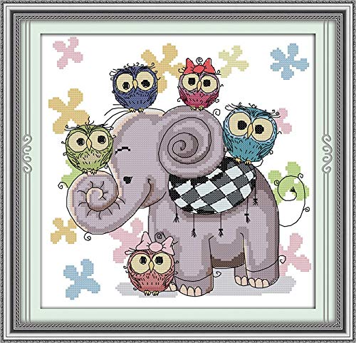 Awesocrafts Kreuzstich Stickpackungen, Elefant und Eule Bilder Vorlagen Stickerei Set Zählmuster Awesocrafts Kreuzstich Stickpackungen, Elefant und Eule Bilder Vorlagen Stickerei Set Zählmuster von Awesocrafts