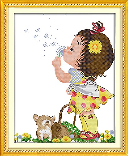 Awesocrafts Kreuzstich Stickpackungen, Löwenzahn Mädchen Bilder Vorlagen Stickerei Set Vorgedruckt Awesocrafts Kreuzstich Stickpackungen, Löwenzahn Mädchen Bilder Vorlagen Stickerei Set Vorgedruckt von Awesocrafts