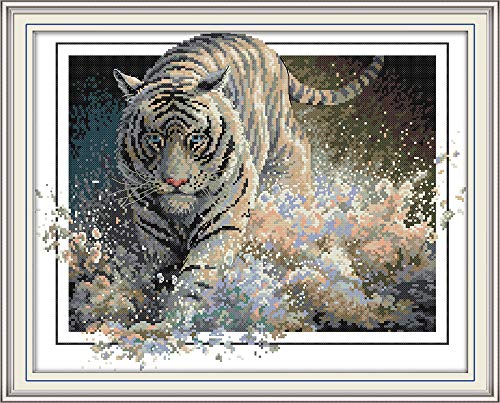 Awesocrafts Kreuzstich Stickpackungen, Tiger Tiere Bilder Vorlagen Stickerei Set Zählmuster Awesocrafts Kreuzstich Stickpackungen, Tiger Tiere Bilder Vorlagen Stickerei Set Zählmuster von Awesocrafts