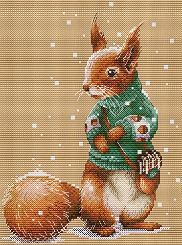 Awesocrafts Kreuzstich Stickpackungen Vorgedruckt Winter Eichhörnchen Bilder Vorlagen Sticken Set Vorgedruckt 11CT 3 Stränge Awesocrafts Kreuzstich Stickpackungen Vorgedruckt Winter Eichhörnchen Bilder Vorlagen Sticken Set Vorgedruckt 11CT 3 Stränge von Awesocrafts