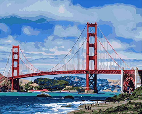 Awesocrafts Malen nach Zahlen San Francisco Golden Gate Bridge 40x50cm DIY Ölgemälde für Erwachsene Kinder (ohne Rahmen) Awesocrafts Malen nach Zahlen San Francisco Golden Gate Bridge 40x50cm DIY Ölgemälde für Erwachsene Kinder (ohne Rahmen) von Awesocrafts