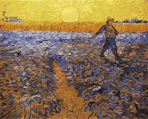 Awesocrafts Malen nach Zahlen Van Gogh "Der Sämann" 40x50cm DIY Ölgemälde für Erwachsene Kinder (ohne Rahmen) von Awesocrafts