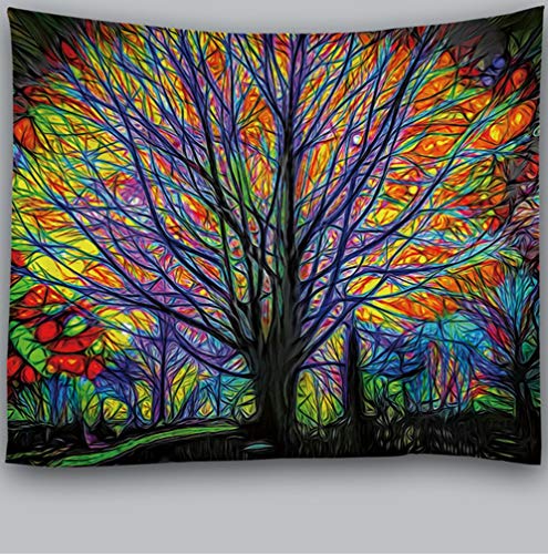 Awesocrafts Wandteppich, Wandbehang, bunter Baum des Lebens, psychedelischer Wald, Wandteppiche für Schlafzimmer, Studentenwohnheim, Wohnzimmer, Wanddekoration, Kunst (Baum, 150 x 200 cm) von Awesocrafts