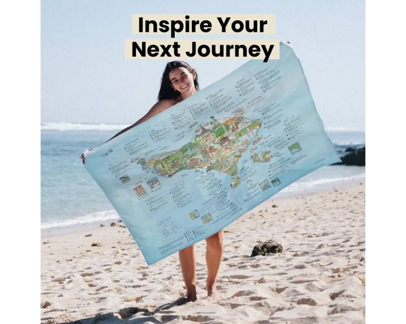 Awesome Maps Strandtuch Badetuch "Bali Illustrated" (155x90cm) von Awesome Maps