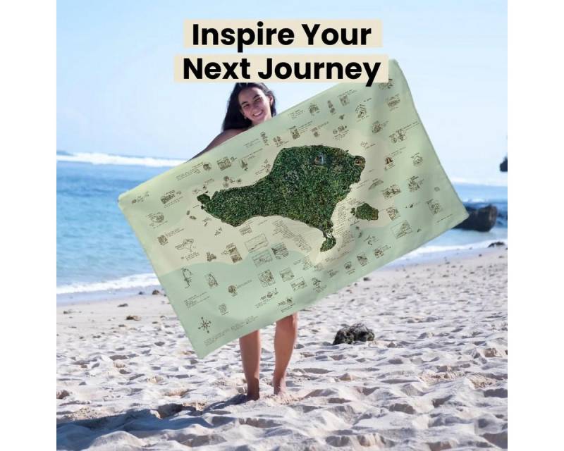 Awesome Maps Strandtuch Badetuch "Surftrip Bali" (155x90cm) von Awesome Maps