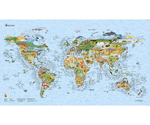 Surf Weltkarte | AWESOME MAPS | Entdecke die Besten 300 Surf Spots der Welt - 97,5 x 56 cm Poster (Surftrip Map) von Awesome Maps