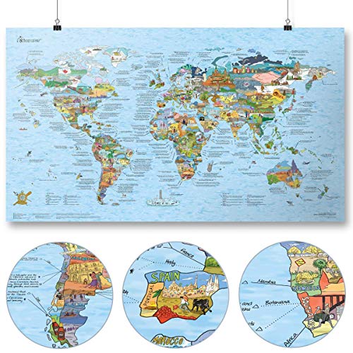 Travel Map/Bucketlist Weltkarte - Re-Writable/Wiederbeschreibbar - Ausführung: Englisch von Awesome Maps