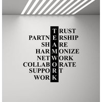 Teamwork Wand Aufkleber Büro Poster Zeichen Team Arbeit Zitat Motivierende Vinyl Business Decor Kunst Erfolg Druck G935 von AwesomeWalls