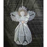 Gehäkelter Weihnachtsengel Ca. 17 cm. Engel Dekoration. Dekor. Taufe Hochzeit Ornament von Awicrochetdeko