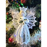 Weißer Gehäkelter Engel Ca. 19 cm. Dekoration. Taufe Hochzeit Dekor. Ornament von Awicrochetdeko