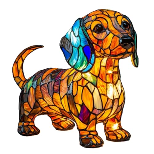 Gartenstadl Leuchthund - Handgefertigte Lampe, die Herzen Erstrahlen Lässt Lampe Labrador, Sanftes Warmes Licht für Dein Zuhause (Dackel) von Awlve