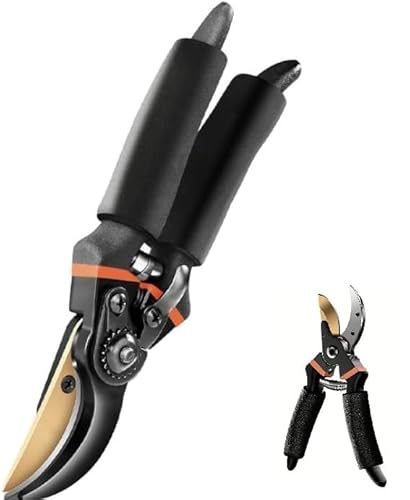 Hermhoffer GardenSlicer Pro | Hochleistungs-Gartenschere Heckenschere Hand Gartenschere Groß Perfekt für Garten Feinschnitt (Schwarz-3stück) von Awlve