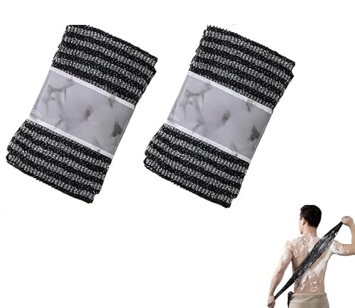 WaterJake | Antibakterielles Duschpeeling-Tuch waterjake handtücher Set Extra Langes Langlebig, Schnelltrocknend & Geruchsneutral für Männer und Frauen, zum Zuhause Reisen (Schwarz*2,24*110cm) von Awlve