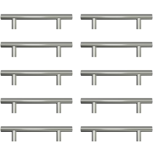 AwmnSrman 10 Stück 96 mm Griffe für Küchenschränke Silber Küchengriffe SilberSchrankgriffe Edelstahl-Gebürstet Installation von Löchern 150mm von AwmnSrman