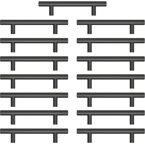 AwmnSrman 15 Stück 96 mm Griffe für Küchenschränke Küchengriffe Schwarz Schrankgriffe Edelstahl-Sprühfarbe Installation von Schwarzen Löchern 150mm von AwmnSrman