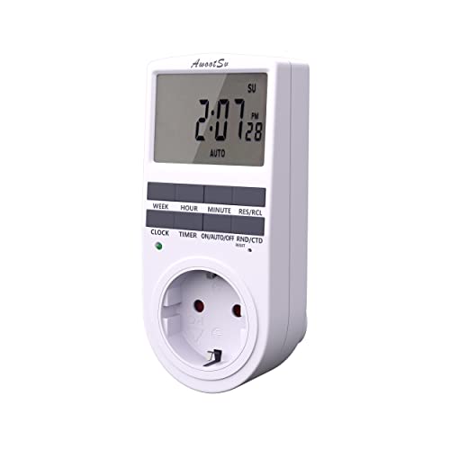 Awootsv Digitale Zeitschaltuhr Steckdose mit unendlichem Zyklus, 18 täglichen Programmen und Countdown für Innen Zeitschaltuhr außen Digitale zeitschaltuhr Timer Steckdose (1er Pack) Awootsv Digitale Zeitschaltuhr Steckdose mit unendlichem Zyklus, 18 täglichen Programmen und Countdown für Innen Zeitschaltuhr außen Digitale zeitschaltuhr Timer Steckdose (1er Pack) von Awootsv