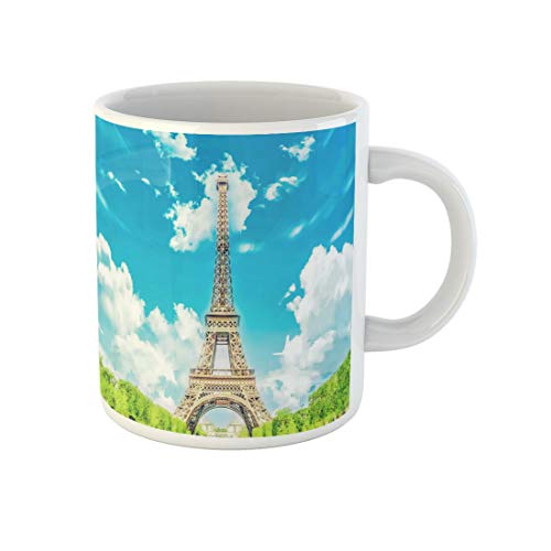 Awowee Kaffeetasse mit dem Eiffelturm "New 7 Wonders of World", 325 ml, Keramik-Teetasse, tolles Geschenk oder Souvenir für Familie, Freunde, Kollegen von Awowee