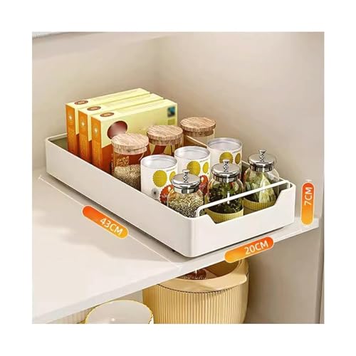 Awoyep Ausziehbarer Schrank Organizer, Teleskopschublade, Pull Out Cabinet Organizer Kitchen, Schrank Ausziehbare Schublade Küche zum Kleben, Slide Out Drawer Küche Ohne Bohren (Color : A, Size : 20 von Awoyep