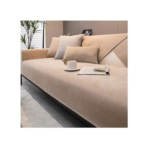 Awoyep Chenille Sofabezug, Sofabezug Ecksofa L Form, Couch Überzug U Form, Rutschfester Sofa Überzug 1/2/3/4 Sitzer, Sofaschoner, Chenille Couchbezug (Color : A, Size : 110 x 210 cm) von Awoyep