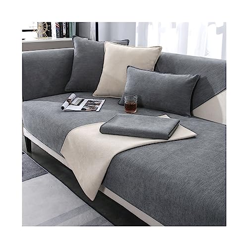 Awoyep Chenille Sofabezug, Sofabezug Ecksofa L Form, Couch Überzug U Form, Rutschfester Sofa Überzug 1/2/3/4 Sitzer, Sofaschoner, Chenille Couchbezug (Color : B, Size : 110 x 160 cm) von Awoyep