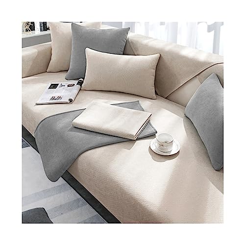 Awoyep Chenille Sofabezug, Sofabezug Ecksofa L Form, Couch Überzug U Form, Rutschfester Sofa Überzug 1/2/3/4 Sitzer, Sofaschoner, Chenille Couchbezug (Color : C, Size : 70x70cm) von Awoyep