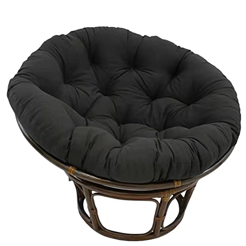 Awoyep Papasansessel Kissen Sitzauflage Runde Form Dicke Stuhlkissen Balkon Sessel Korbsessel Rattan Lesesessel Kissen | für Outdoor/Indoor (Color : Schwarz, Size : 100 * 100cm) von Awoyep