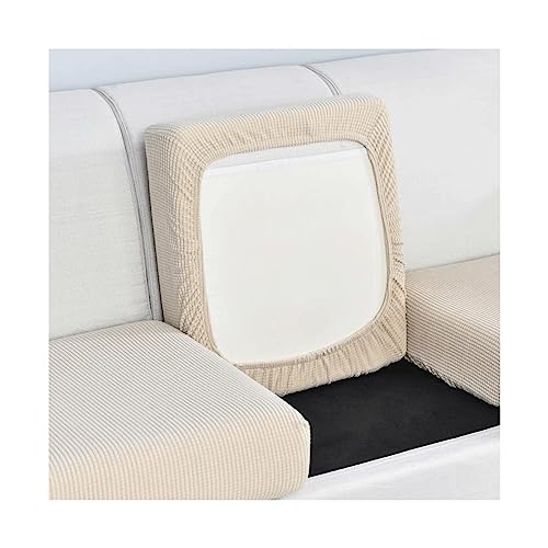 Awoyep Sofa Sitzkissenbezug, Stretch, 4/3/2/1 Sitzer/L Förmiger Sofabezug, Elastischer Sofabezug, Sitzbezüge für Sofa, Sitzkissen, Schutzhülle (Color : Beige, Size : Four seat) von Awoyep