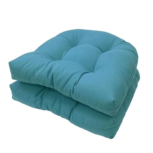 Awoyep Stuhlkissen 2er Set, Sessel Kissen Zurück Sitzkissen Pad 48x48 cm, Sitzpolster für Outdoor Geeignet, Bequemes Sitzpolster für Gartenmöbel Oder Stuhl (Color : Blue, Size : 48 * 48cm) von Awoyep