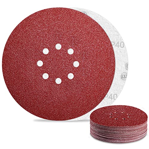 Schleifpapier 225mm Klett 40 Körnung 24Stück Schleifscheiben für 8 Loch Trockenbauschleifer Deckenschleifer Schleifteller Schleifpapier 225mm Klett 40 Körnung 24Stück Schleifscheiben für 8 Loch Trockenbauschleifer Deckenschleifer Schleifteller von Awutzut
