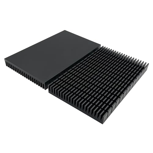 Awxlumv Großer Kühlkörper aus Aluminium, 150 x 93 x 15 mm, schwarze Kühlkörper für Kühler, PCB, Platine, LED-Motherboard, 2 Stück von Awxlumv