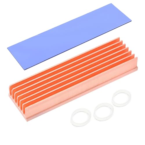 Awxlumv M.2 Kühlkörper Pure Copper Nvme 2280 SSD Kühlkörper 7 Coling Fins mit Silikon Thermopad für PC/PS5 M2 PCIE NVMe SSD oder M.2 SATA SSD von Awxlumv