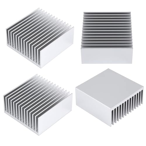 Awxlumv Aluminium-Kühlkörper-Set, 50 mm, 50 x 50 x 20 mm (L x B x H), Kühlkörper für GPU, CPU, Peltierplatte, Modul, Router, Verstärker, LED-Chipsatz, Kühlrippe (Silber) von Awxlumv