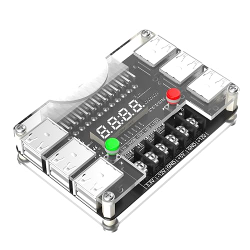 Awydky Netzteil Board Und Acrylgehäuse Kit Mit Einstellbarem Spannungsknopf Unterstützt 3 3 V 5 V 12 V Ausgangsspannung Kabelmanagement von Awydky