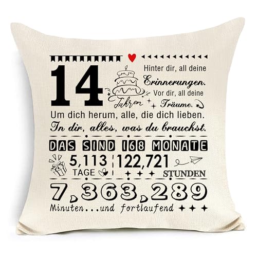 14. Geburtstag Kissen Abdeckung für 14 Jahre alt Mädchen Jungen Freund Tochter Sohn Schwester Bruder Neffe Enkel Enkel Cousins 14. Geburtstag Geschenk Inspirierendes Geschenk 14. Geburtstag Kissen Abdeckung für 14 Jahre alt Mädchen Jungen Freund Tochter Sohn Schwester Bruder Neffe Enkel Enkel Cousins 14. Geburtstag Geschenk Inspirierendes Geschenk von Awyuan