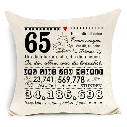 65. Geburtstag Kissen Abdeckung für 65 Jahre alt Mutter Vater Frau Ehemann Oma Großvater Pate Pate Lehrer Professor 65. Geburtstag Geschenk Inspirierendes Geschenk 65. Geburtstag Kissen Abdeckung für 65 Jahre alt Mutter Vater Frau Ehemann Oma Großvater Pate Pate Lehrer Professor 65. Geburtstag Geschenk Inspirierendes Geschenk von Awyuan