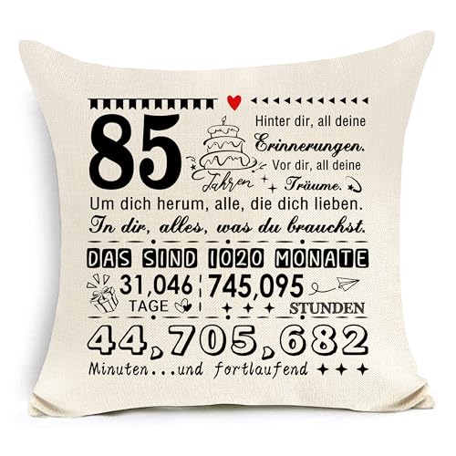 85. Geburtstag Kissen Abdeckung für 85 Jahre alt Mutter Vater Frau Ehemann Oma Großvater Pate Pate Lehrer Professor 85. Geburtstag Geschenk Inspirierendes Geschenk 85. Geburtstag Kissen Abdeckung für 85 Jahre alt Mutter Vater Frau Ehemann Oma Großvater Pate Pate Lehrer Professor 85. Geburtstag Geschenk Inspirierendes Geschenk von Awyuan